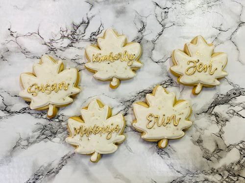 Personalized Leaf Cookie